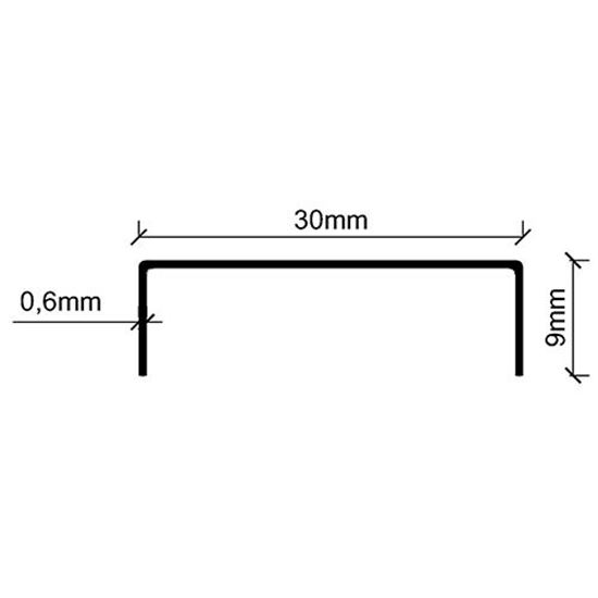 30 mm Paslanmaz Çelik Bordür Profili 270 cm Süper Ayna 0.60 mm