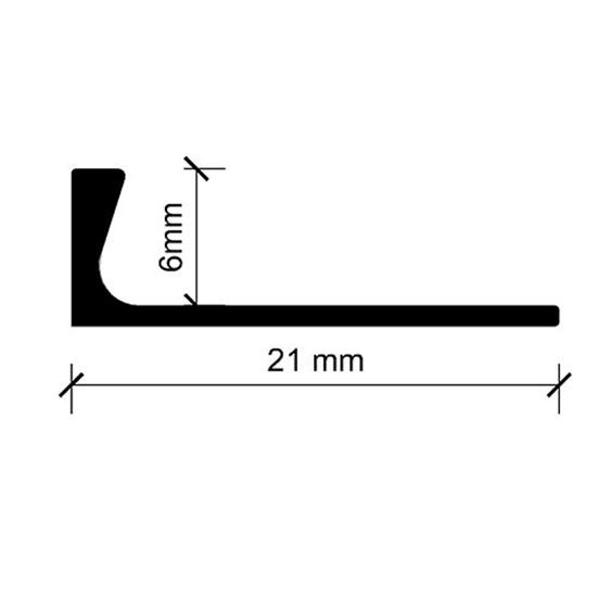 6 mm Alüminyum Fayans Bitim Profili 270 cm Mat Eloksal