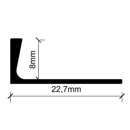 8 mm Alüminyum Fayans Bitim Profili 270 cm Mat Eloksal