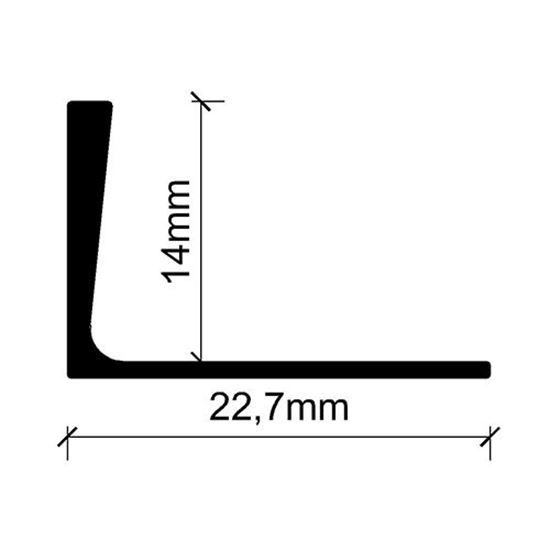 14 mm Alüminyum Fayans Bitim Profili 270 cm Mat Eloksal