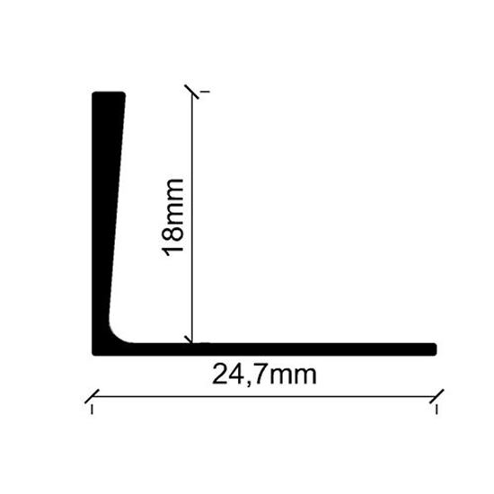 18 mm Alüminyum Fayans Bitim Profili 270 cm Sarı Eloksal