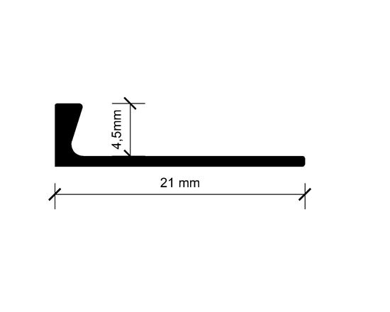 4.5 mm Alüminyum Fayans Bitim Profili 270 cm Mat Eloksal