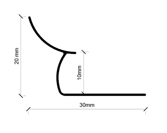 10 mm PVC İç Köşe Fayans Profili 270 cm Beyaz