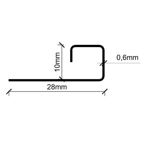 10 mm Kare Köşe Paslanmaz Fayans Profili 270 cm Süper Ayna 0.60 mm