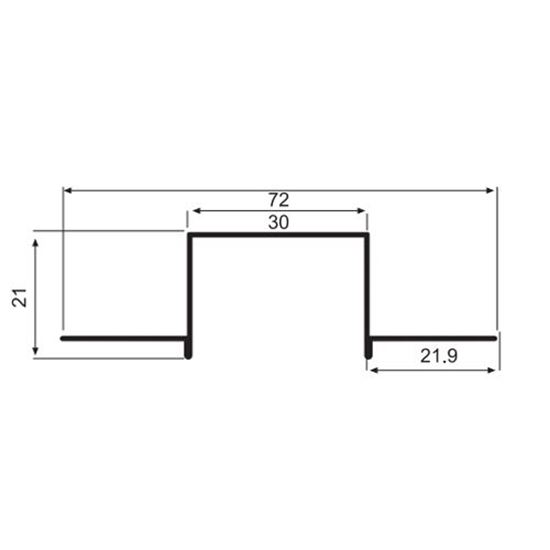 30 mm x 20 mm Alüminyum Fuga Profili 300 cm