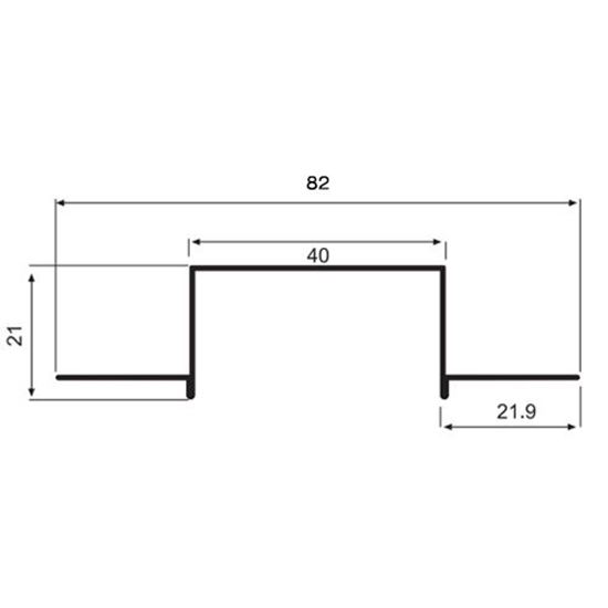 40 mm x 20 mm Alüminyum Fuga Profili 300 cm