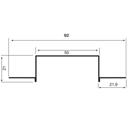 50 mm x 20 mm Alüminyum Fuga Profili 300 cm