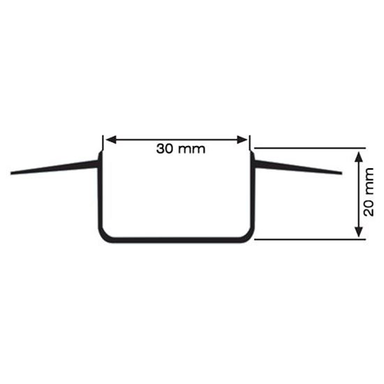 30 mm x 20 mm PVC Fuga Profili 300 cm