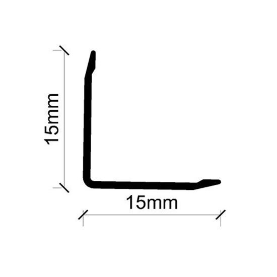 15 mm x 15 mm Alüminyum L Köşebent Profili 270 cm Mat Eloksal